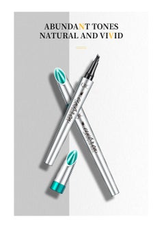 QIC Eyebrow Tattoo Pen Long Lasting 4 Tip Eyebrow Pen Smudgeproof Liquid Eyebrow Pencil Eye Makeup for Women and Girls No.05 (Smoky Gray)  - Image 3