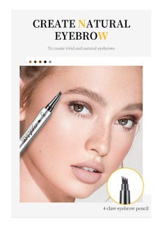 QIC Eyebrow Tattoo Pen Long Lasting 4 Tip Eyebrow Pen Smudgeproof Liquid Eyebrow Pencil Eye Makeup for Women and Girls No.05 (Smoky Gray)  - Image 4
