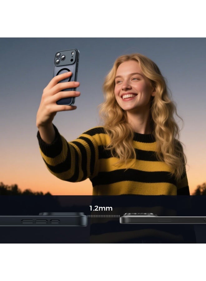 ACLIX Magnetic Case for iPhone 17 Pro Max[Shockproof & Slim] Matte Hard Back Cover with Full Lens Protection | Black - Image 2