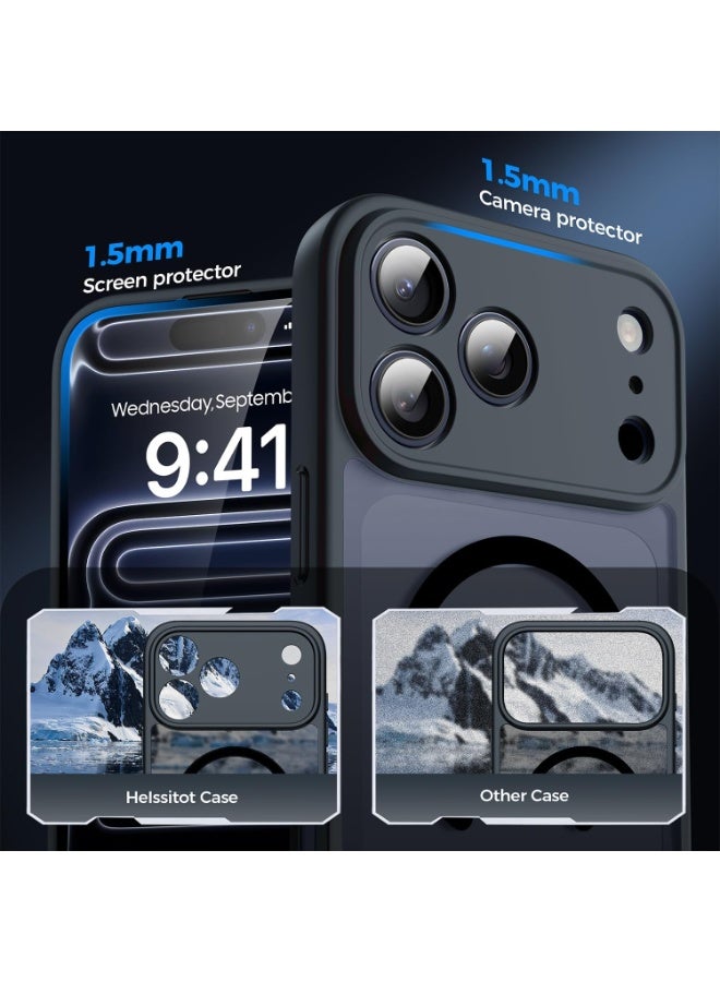 ACLIX Magnetic Case for iPhone 17 Pro Max[Shockproof & Slim] Matte Hard Back Cover with Full Lens Protection | Black - Image 3