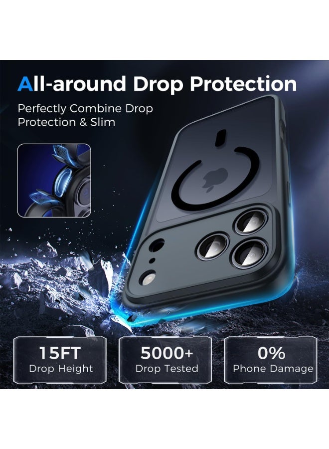 ACLIX Magnetic Case for iPhone 17 Pro Max[Shockproof & Slim] Matte Hard Back Cover with Full Lens Protection | Black - Image 4