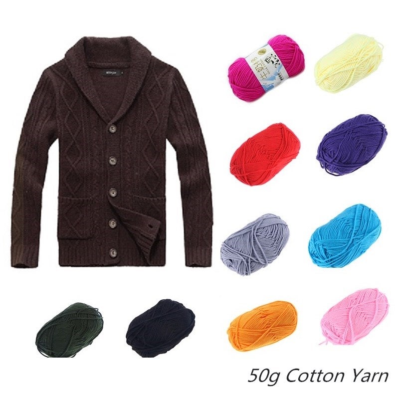 2pcs 50g Cotton Yarn Cotton Chunky Hand-woven Crochet Knitting Yarn Warm Yarn for Hats Scarves DIY (Rose ) - Image 2