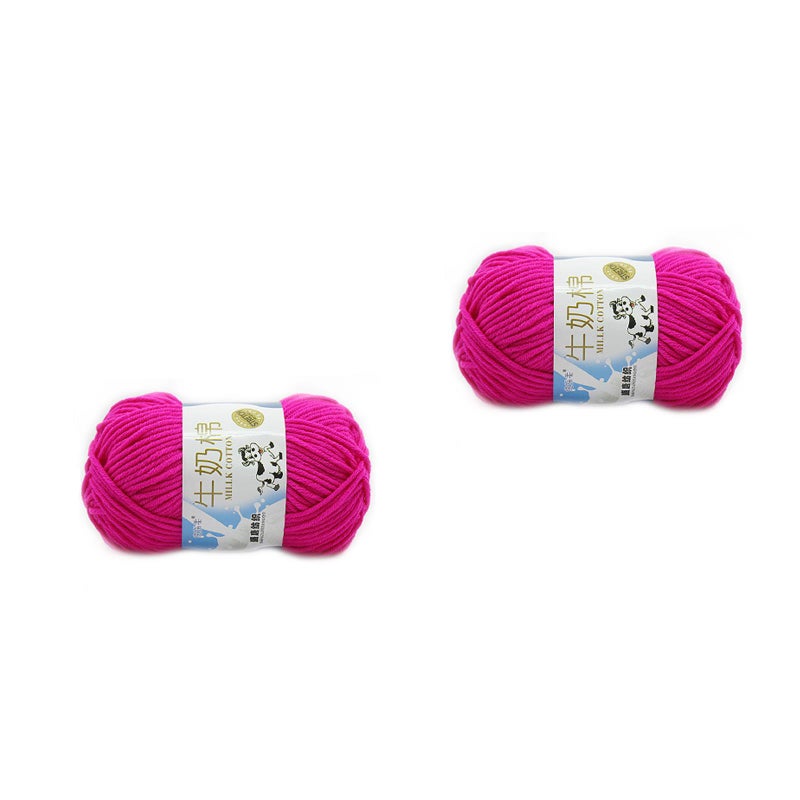 2pcs 50g Cotton Yarn Cotton Chunky Hand-woven Crochet Knitting Yarn Warm Yarn for Hats Scarves DIY (Rose ) - Image 5