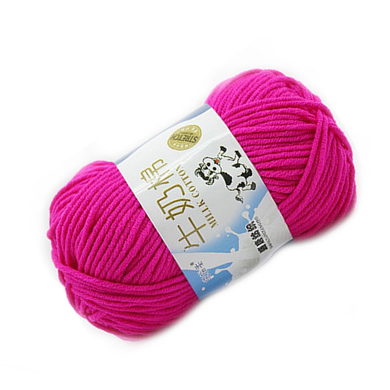 2pcs 50g Cotton Yarn Cotton Chunky Hand-woven Crochet Knitting Yarn Warm Yarn for Hats Scarves DIY (Rose ) - Image 3