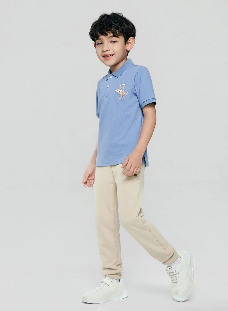 جيوردانو Kid's Cotton Polo with Napoleon Embroidery