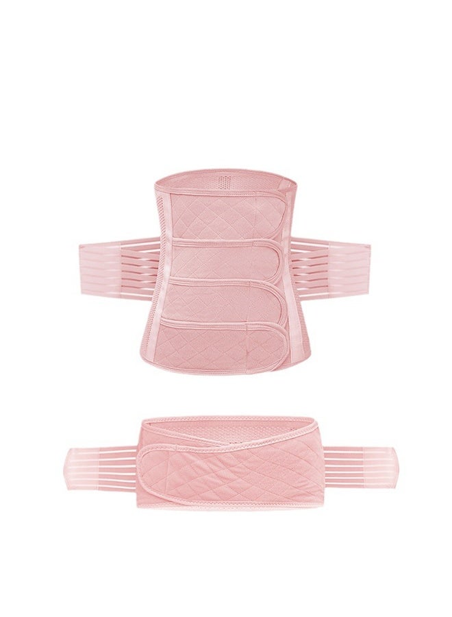 2 in 1 Postpartum Belly Band Wrap Pink, C-Section Support Belt L-Large Post Partum Support Recovery Waist/Pelvis Belt, Hysterectomy Belly Band Binder Girdle Stomach - Image 1