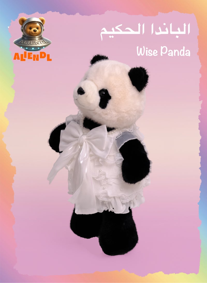 ALIENDL Wise Panda – Plush Panda Stuffed Animal Toy for Baby Kids, Soft Cute Panda Dress Doll Gift Set with Removable Clothes & Pouch, Perfect Gift for Kids, Girls, Friends & Couples - Image 1