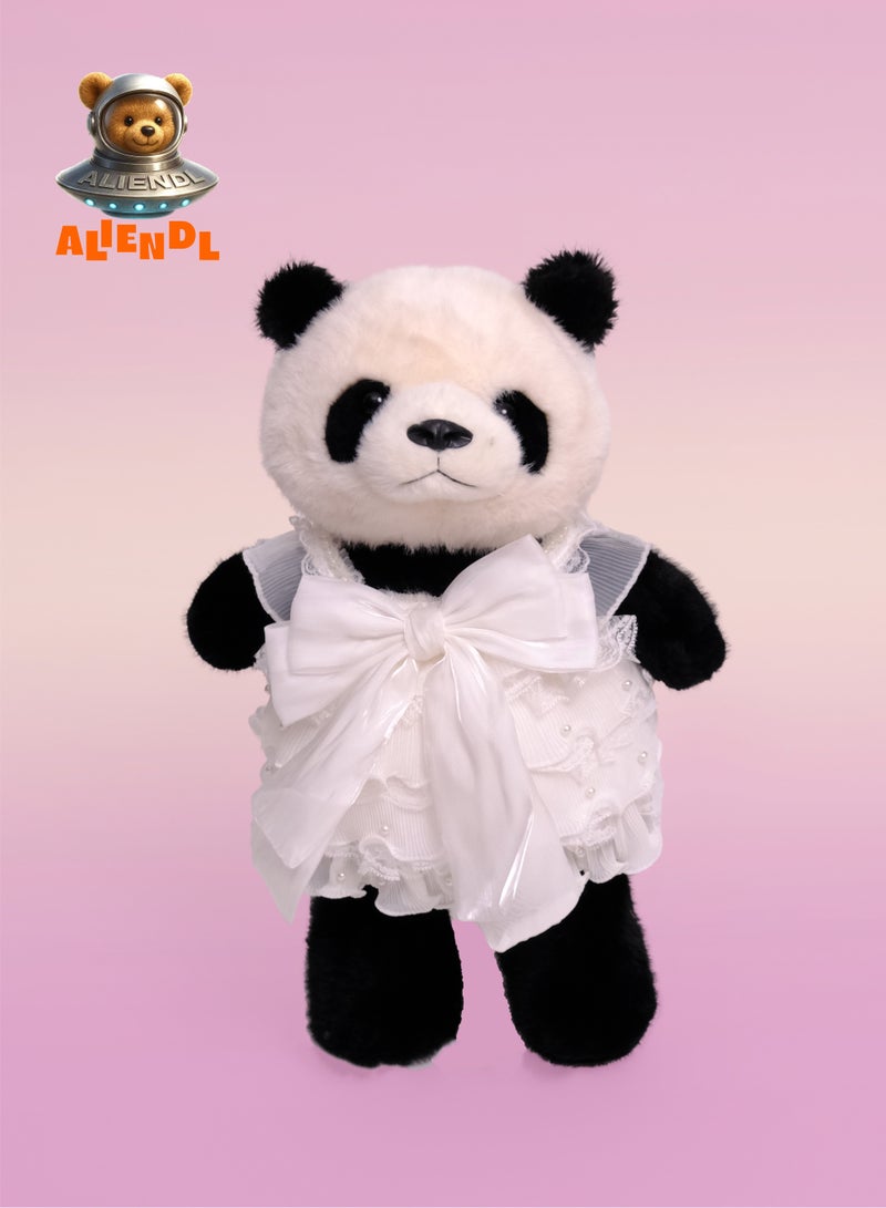 ALIENDL Wise Panda – Plush Panda Stuffed Animal Toy for Baby Kids, Soft Cute Panda Dress Doll Gift Set with Removable Clothes & Pouch, Perfect Gift for Kids, Girls, Friends & Couples - Image 2