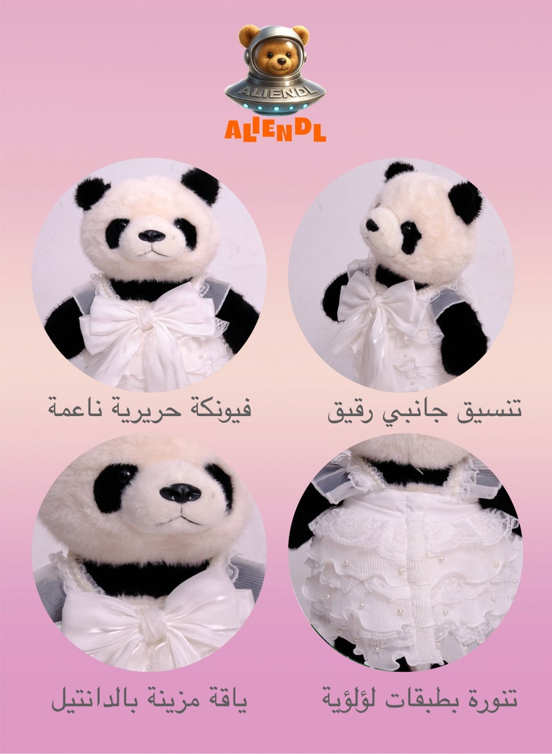 ALIENDL Wise Panda – Plush Panda Stuffed Animal Toy for Baby Kids, Soft Cute Panda Dress Doll Gift Set with Removable Clothes & Pouch, Perfect Gift for Kids, Girls, Friends & Couples - Image 5