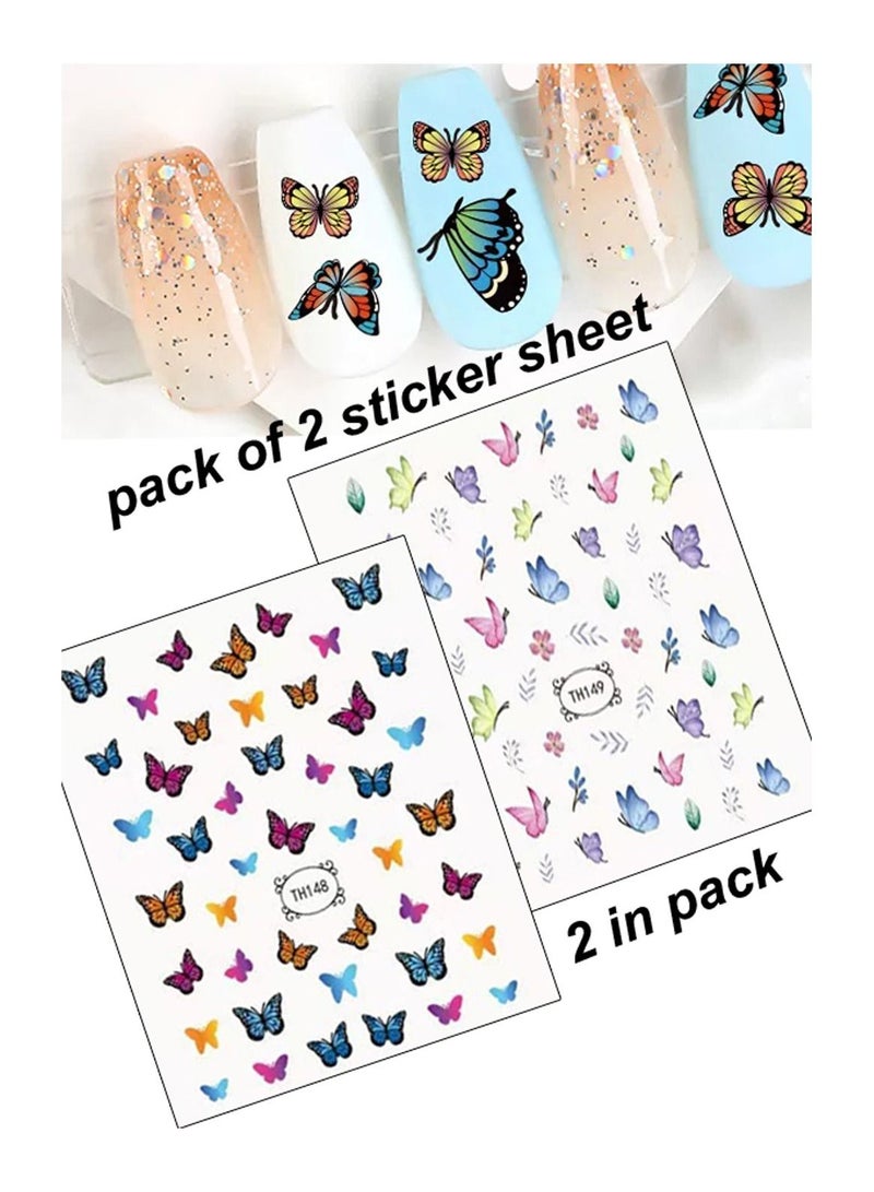 Generic Water nail sticker sticker, 2 butterfly cards printed by Up to Date Egypt - Image 2