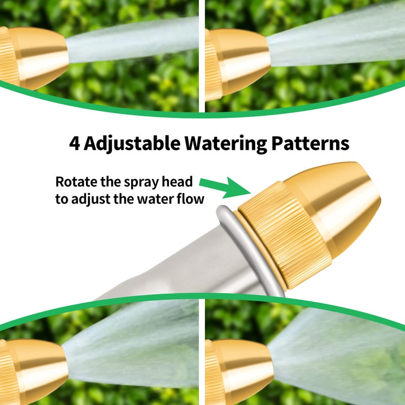 AUTOMAN Garden Hose Nozzle Sprayer - High Pressure 100% Metal Water Spray Nozzle With 4 Patterns - Heavy Duty for Watering Plants, Lawns, Washing Cars & Pets - Image 3