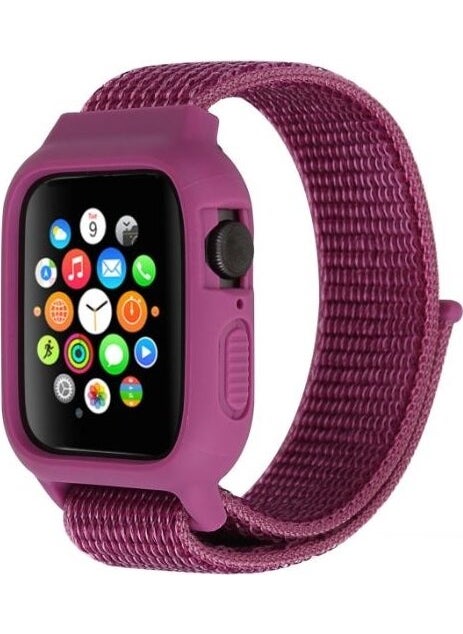 Techmaster - Apple Watch Compatible 1 2 3 4 5 42MM 44MM Armored Loop Mesh Case Tme Band - Image 1