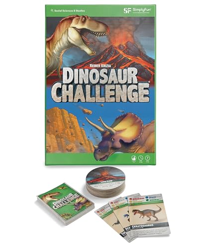 SimplyFun Dinosaur Challenge  Learn About Dinosaurs and Situational Analysis  Engaging and Educational Kids Card Game  2 to 4 Players  Ages 7  Up - Image 1