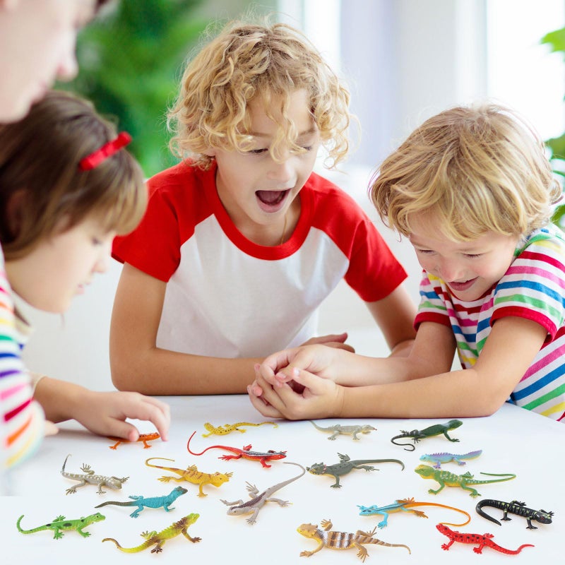 KINYFY 18 Pcs Fake Lizards Toys, Plastic Artificial Reptile Lizards for Kids, Realistic Lizard Toy for Halloween Party Decoration, Prank, Educational Toy - Image 4