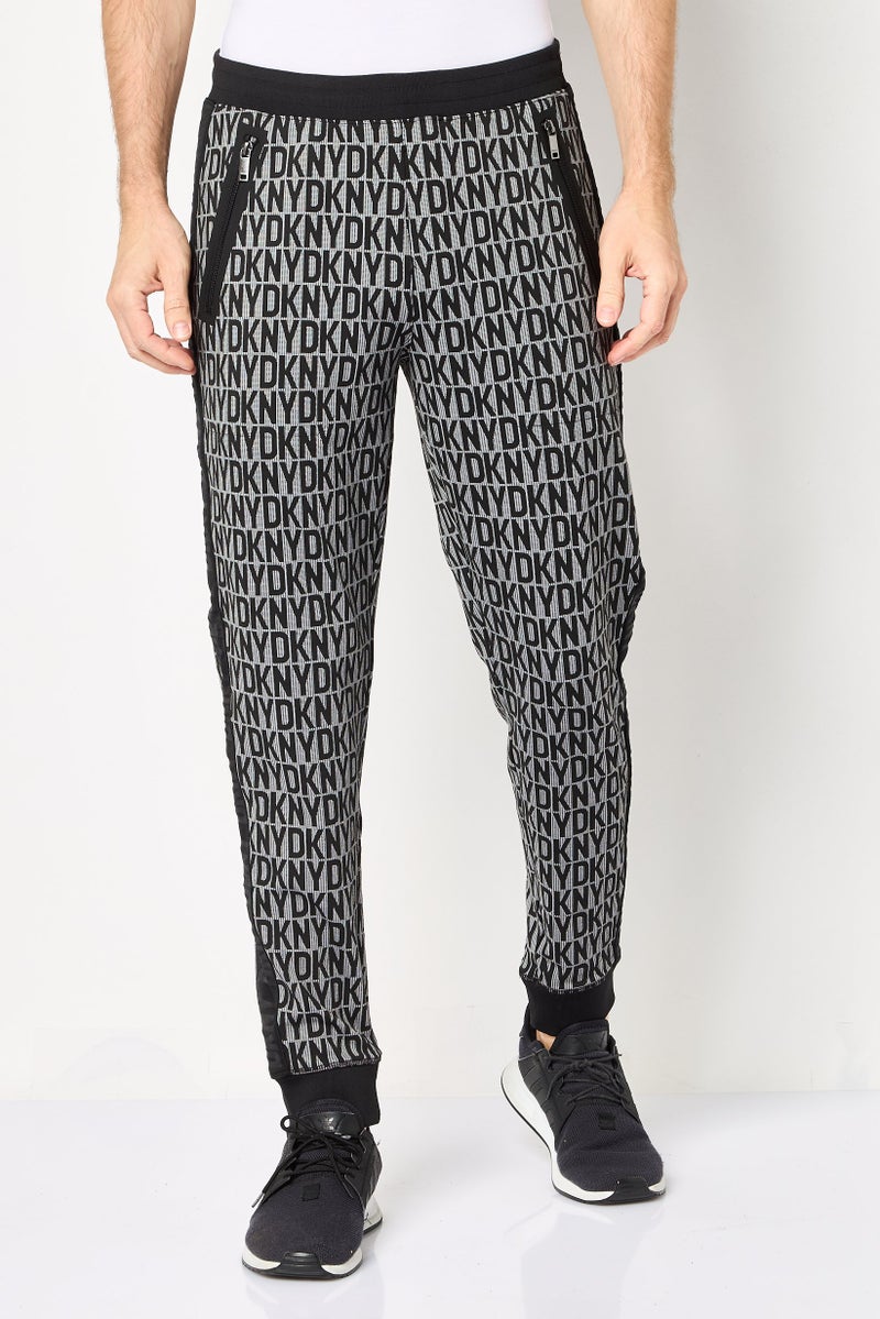 DKNY Men Regular Fit Allover Print Jogger Pants, Multicolor - Image 1