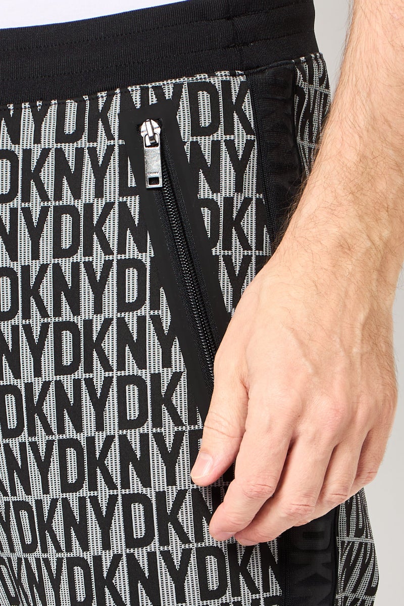 DKNY Men Regular Fit Allover Print Jogger Pants, Multicolor - Image 3