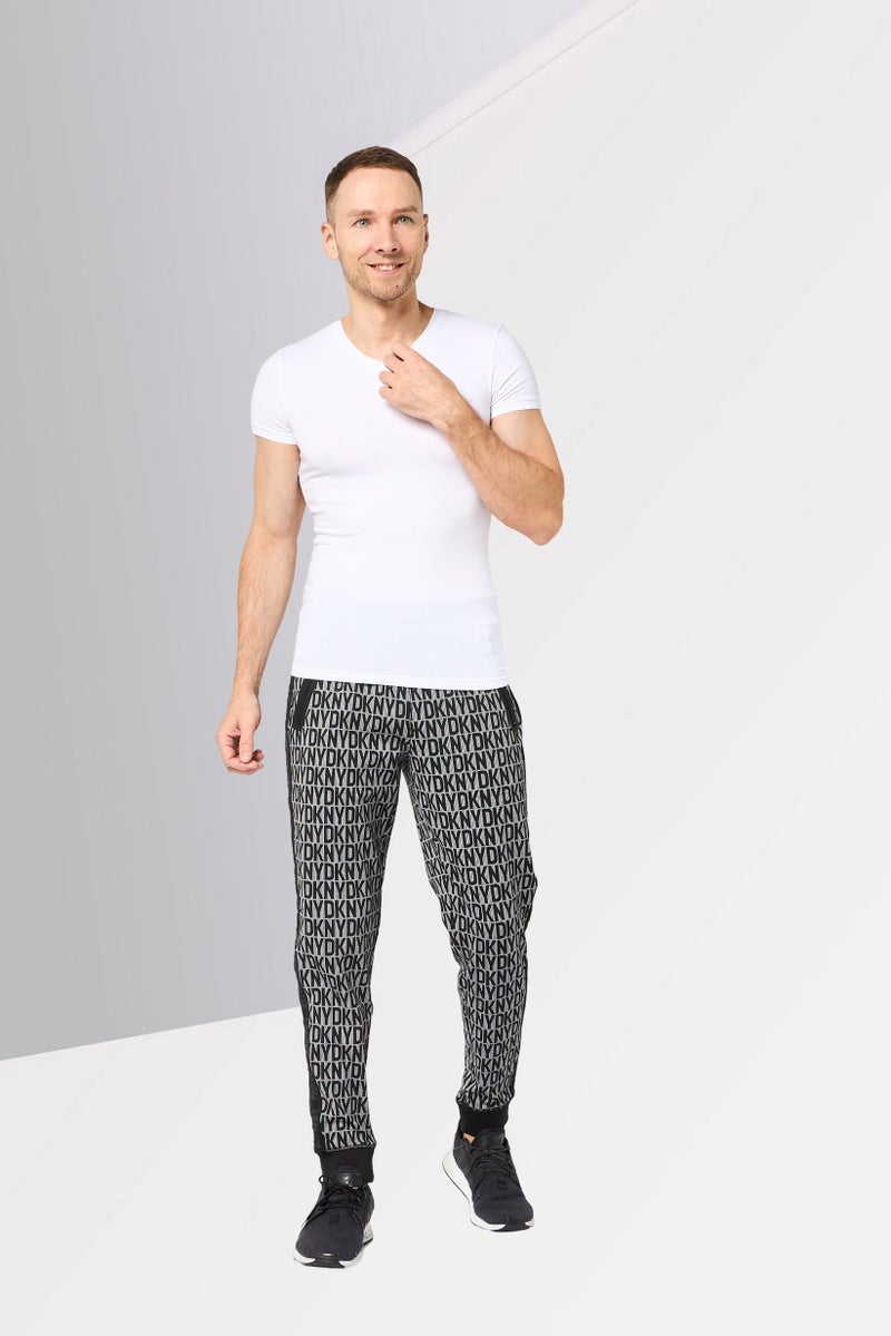 DKNY Men Regular Fit Allover Print Jogger Pants, Multicolor - Image 2