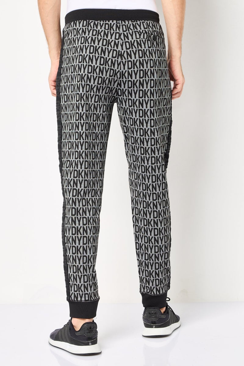 DKNY Men Regular Fit Allover Print Jogger Pants, Multicolor - Image 4
