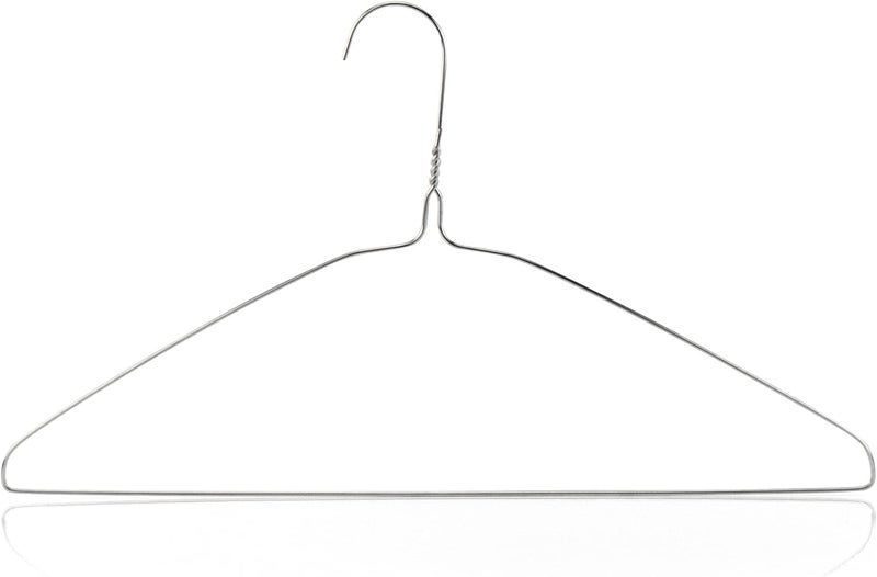 HANGERWORLD Silver Metal Wire Clothes Hangers 16inch 13 Gauge Clothes Garment Coat Hanger (20 Pack) - Image 2