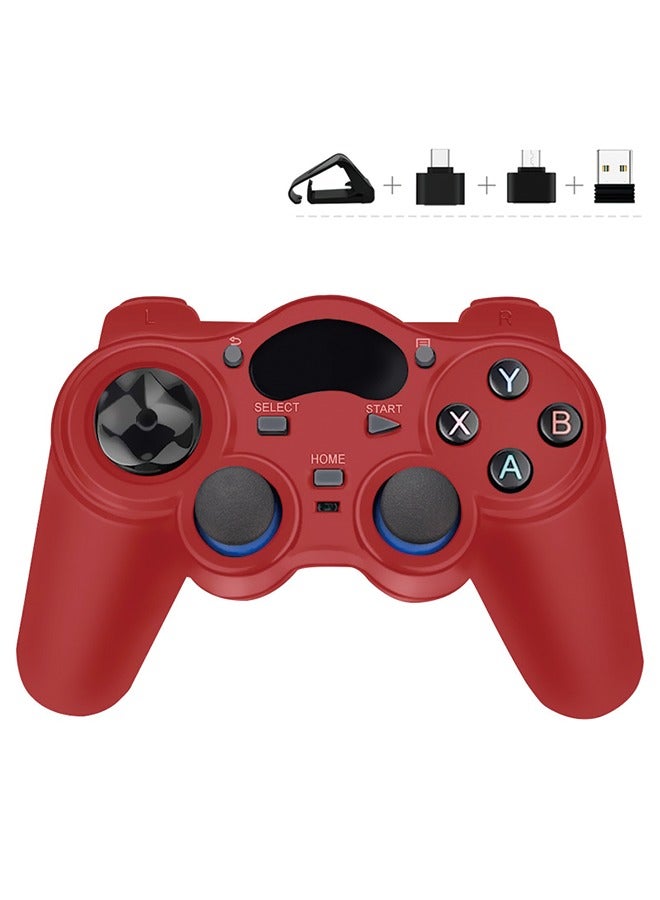 USB Wireless Gaming Controller Gamepad for PC/Laptop Computer(Windows XP/7/8/10) & PS3 & Android & Steam - [Red] - Image 1