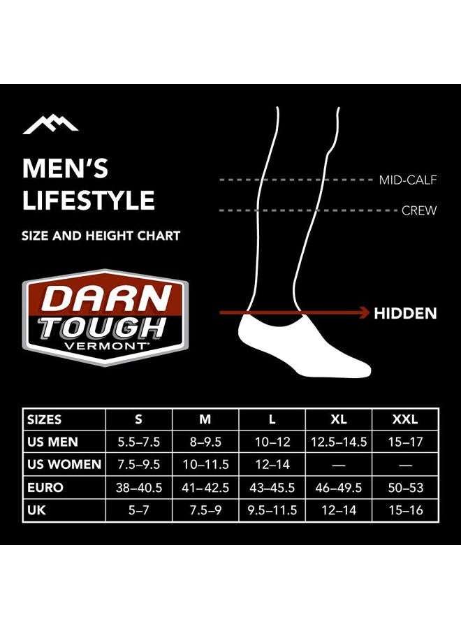 Darn Tough Tough Vermont Men's Solid No Show Hidden Lightweight Lifestyle Sock (Style 6055) - Black, Large - Image 4
