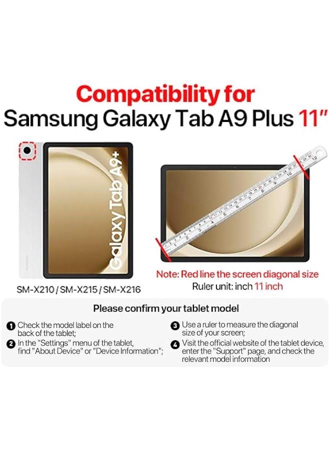 Captaintech Kids Case forSamsung Galaxy Tab A9 Plus 11 Inch 2023 (SM-X210/X216/X218), Shockproof Tab A9 Plus Case with Shoulder Strap, Handle Kickstand Protective Kids Case for Tab A9 Plus, Blue - Image 3