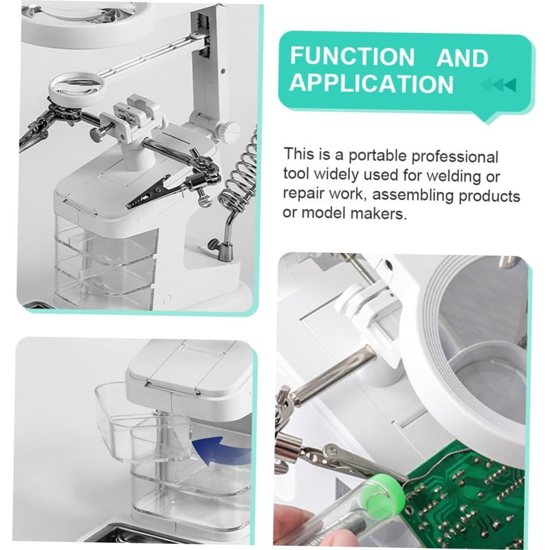Portable LED Magnifying Station With Clips For Soldering Repair - Image 5