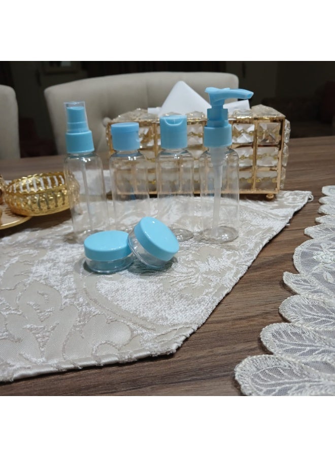 طقم عبوات سفر ضد التسريب مجموعة السفر الكاملة عبوات صغيرة آمنة، عملية، وخفيفة للحفاظ على مستحضراتك سهلة التنظيم وخفيفة الوزن (ازرق) - Image 4