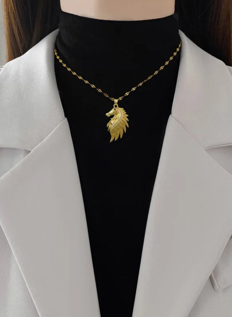 إيكوال سلسال نسائي مصنوع من الاستانلس ستيل مطلي باللون الذهبي - Image 1