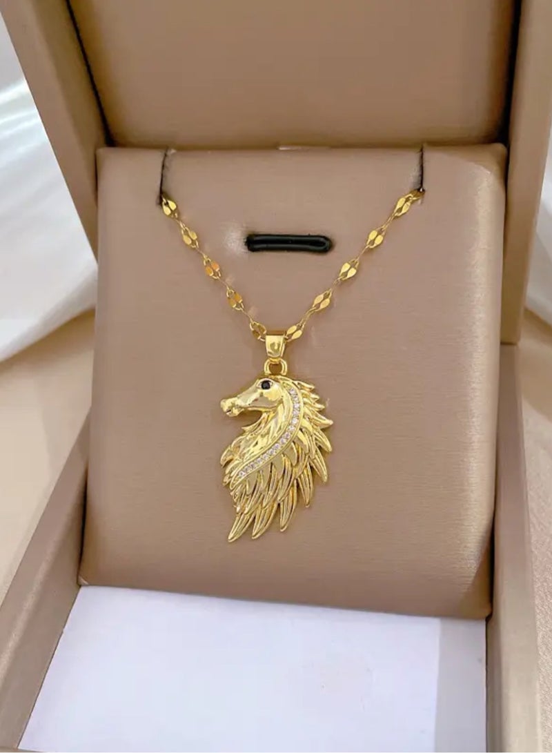 إيكوال سلسال نسائي مصنوع من الاستانلس ستيل مطلي باللون الذهبي - Image 4