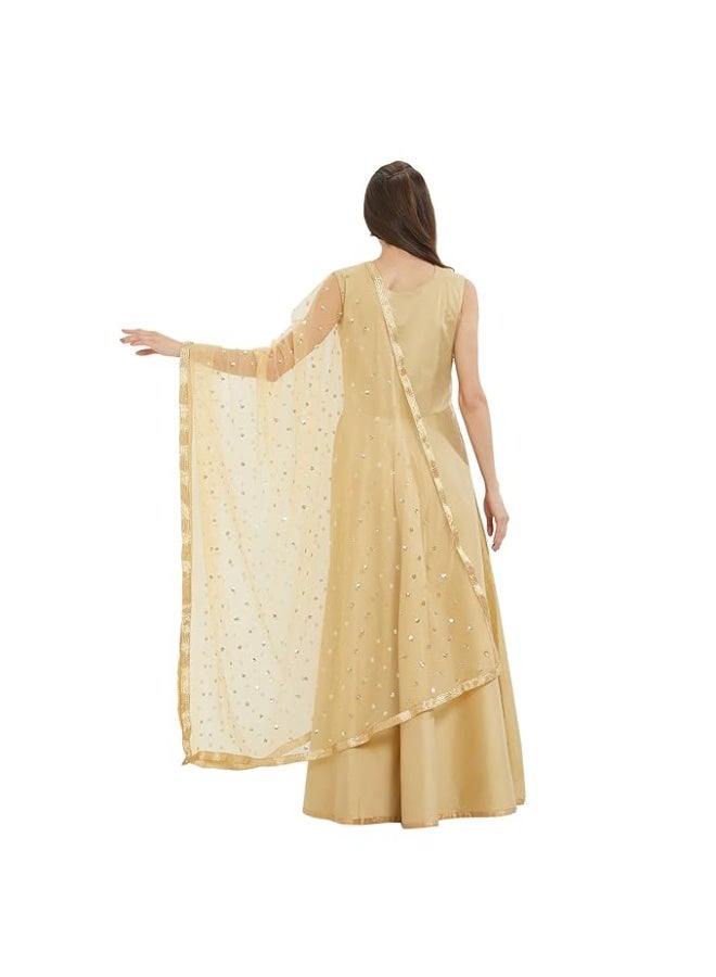 بازار دوباتا دوباتا بازار - دوباتا نسائية بيج مزينة من التول - Image 2