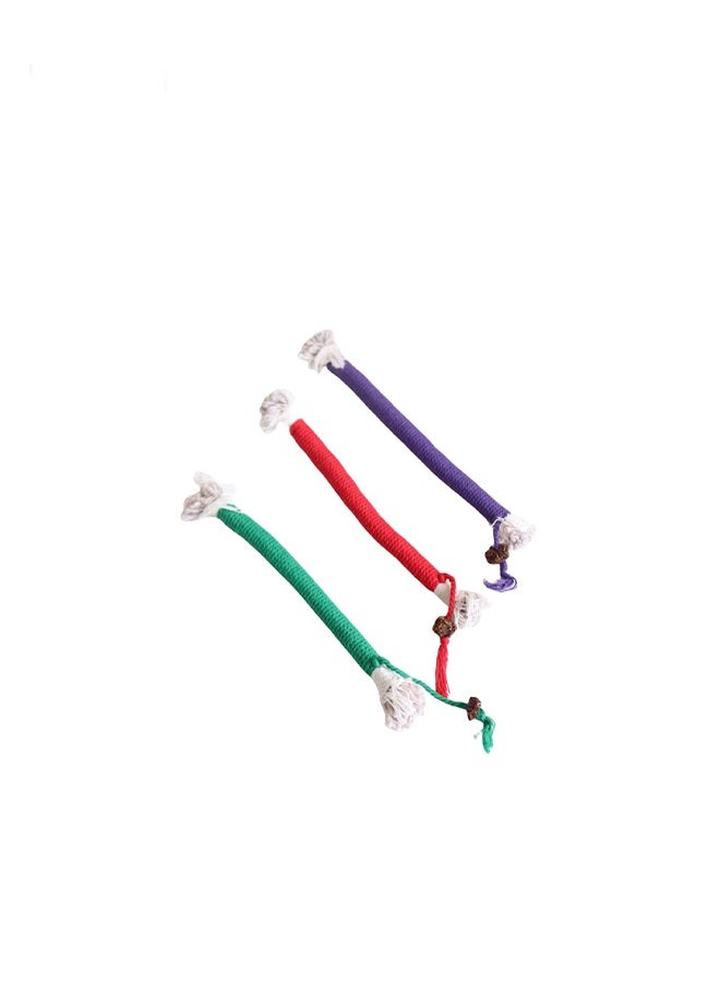20cm Catnip Toy Bite Rope, Interactive Cat Toy Interactive Cat Chewing Toys, Cat Toys Colorful Cat Catnip Rope Toys,Chew Teeth Cleaning Stress Release Catnip Cotton Rope Toy, 3 Pcs（color random)