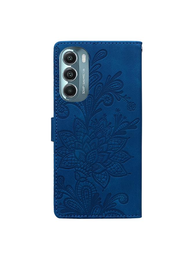 اس-توب جراب لهاتف Motorola Moto G Stylus 5G 2022، جراب هاتف من البولي يوريثان بنقشة زهور الدانتيل مع مشبك مغناطيسي وحزام معصم - Image 3