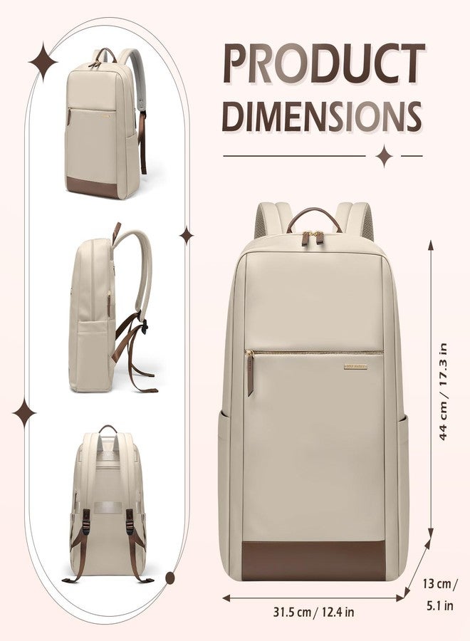 GOLF QUALITY Laptop Backpack Business Travel Anti Theft Laptop Bag Water Resistant College Computer Bag for Men Women Fits 15.6 Inch Notebook (Apricot) - Image 3