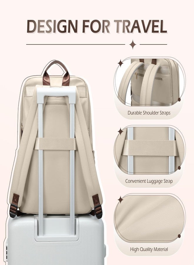 GOLF QUALITY Laptop Backpack Business Travel Anti Theft Laptop Bag Water Resistant College Computer Bag for Men Women Fits 15.6 Inch Notebook (Apricot) - Image 5