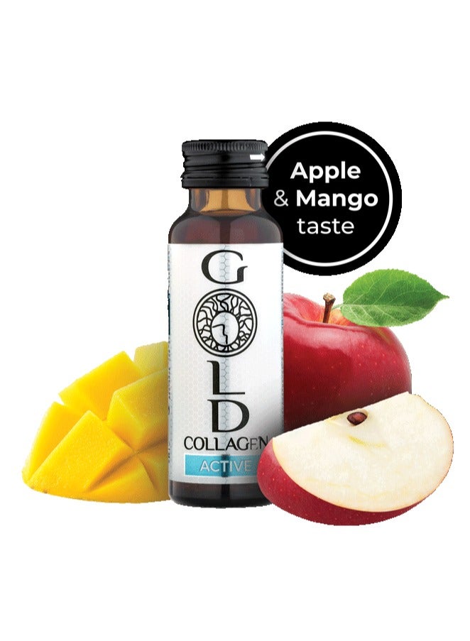 Gold Collagen GOLD COLLAGEN® Active 10 Day - Advanced Collagen Supplement Anti-Aging for Youthful Skin, Hair & Nails | +25 age | Apple Flavor | 50ml x 10 bottles  - Image 2