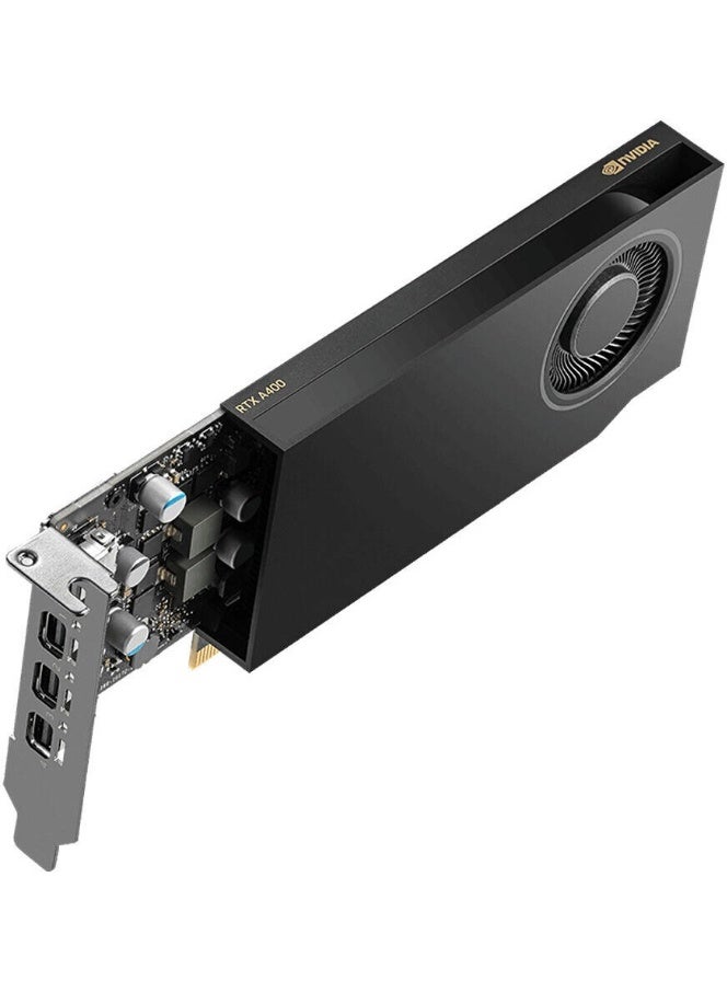 بي إن واي بطاقة الرسوميات الاحترافية NVIDIA RTX A400 سعة 4GB GDDR6، 64 بت، 768 نواة CUDA، PCI Express 4.0 x8، 4× Mini DisplayPort 1.4a، 50W TDP، GPU محطة عمل منخفضة الارتفاع | VCNRTXA400-SB - Image 4