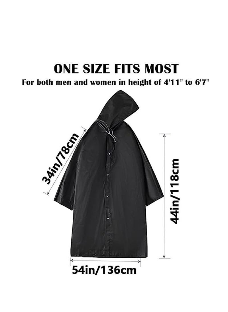 Generic Raincoat Rain Poncho for Adults, EVA Rain Poncho for Women and Men Reusable Raincoat Jacket Packable Raincoat for Family Fishing/Travel/Emergency/no PVC with Hood and Elastic Sleeveng  - Image 1