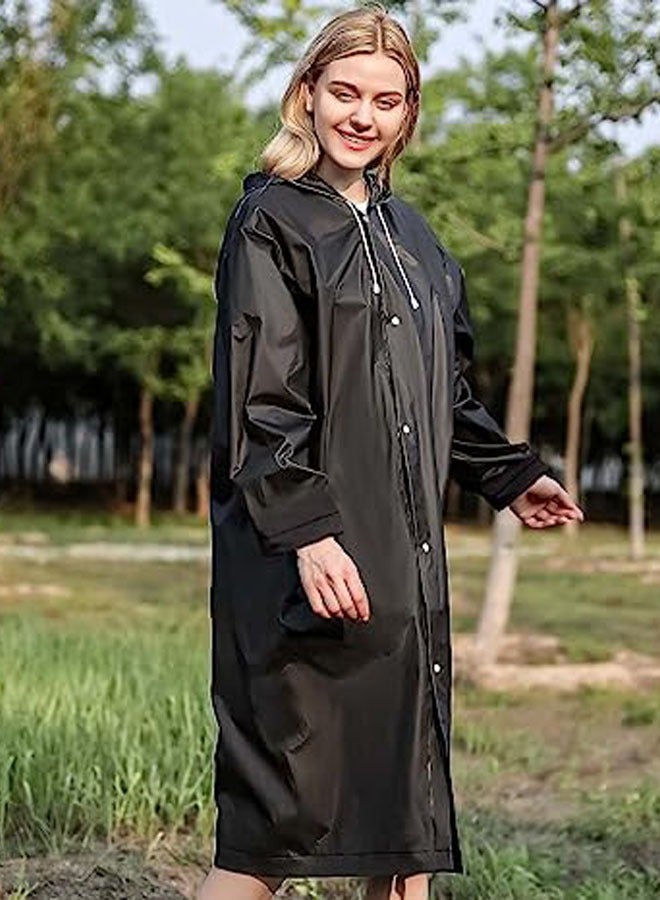 Generic Raincoat Rain Poncho for Adults, EVA Rain Poncho for Women and Men Reusable Raincoat Jacket Packable Raincoat for Family Fishing/Travel/Emergency/no PVC with Hood and Elastic Sleeveng  - Image 4
