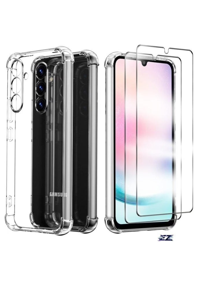 IAF Samsung A16 Cover with 2-Pack Tempered Glass Screen Protector â€“ Soft Bumper Anti-Scratch Shockproof Phone Case for Samsung Galaxy A16 4G/5G - Image 1