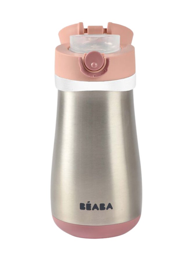 بيابا زجاجة ستانلس ستيل  مل بمقبض وردي قديم - Image 2