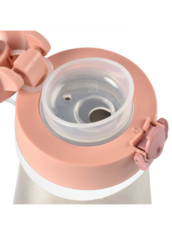 بيابا زجاجة ستانلس ستيل  مل بمقبض وردي قديم - Image 4