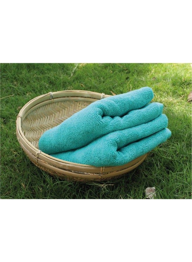 HEELIUM Bamboo Hand Towel | Ultra Absorbent & Anti-Bacterial | 3X Softer Than Cotton Towels | 65 X 40 cm - 600 GSM | Pack of 2 - Teal, White - Image 5