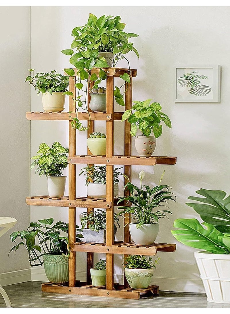 DubaiGallery Wooden Plant Stand Holder Ladder Flower Shelf, Indoor Corner Display Standing Shelves,Garden Patio Multi-Purpose Plant Rack - Image 2