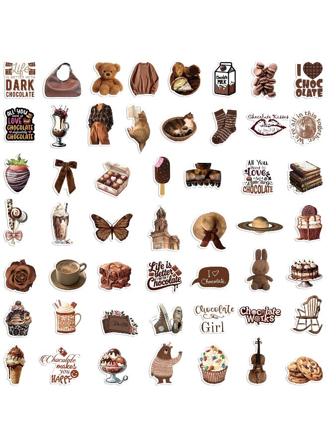 Chocolate Theme Stickers 50Pcs Chocolate Waterproof Vinyl Decals for Bike Water Bottles Laptop Bicycle Refrigerator Cup Luggage Computer Mobile Phone Skateboard Decor - Image 4