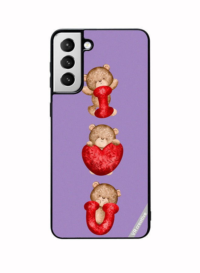 VR CREATIVE Protective Case Cover For Samsung Galaxy S22 5G Bear I Love You Design Multicolour - Image 1
