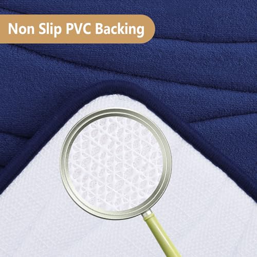 Buganda Memory Foam Bathroom Rug Mat 36x24, Extra Soft and Absorbent Bath Mats, Non-Slip and Machine Washable Bath Rugs for Bathroom Floor,Tub and Shower, Navy - Image 3