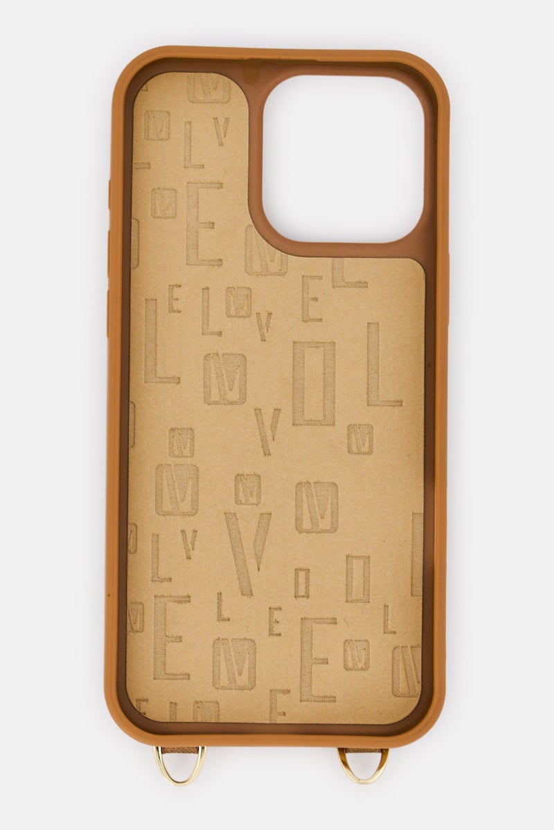 LEVELO iPhone 16 Pro Max Serena Leather 3 Card Slots Protective Case, Brown - Image 3