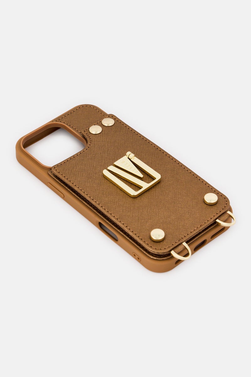 LEVELO iPhone 16 Pro Max Serena Leather 3 Card Slots Protective Case, Brown - Image 4