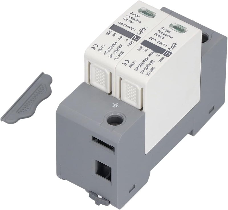 cheekyglo DC Power Surge Protector, 20 40KA 500VDC Voltage Surge Arrester Device Protection Device DIN Rail Mount Surge Protector - Image 4